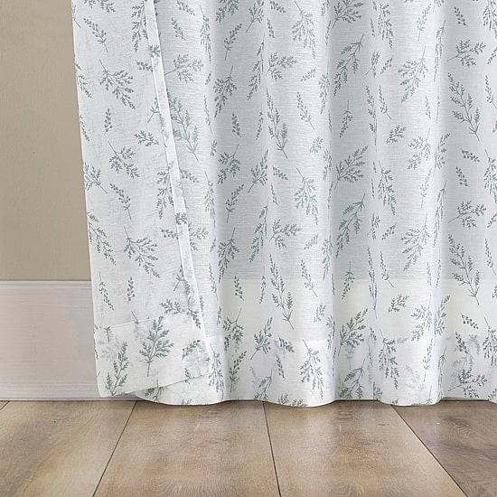 No 918 Briarwood Delicate Leaf Textured Rod Pocket Light-Filtering Single Curtain Panel