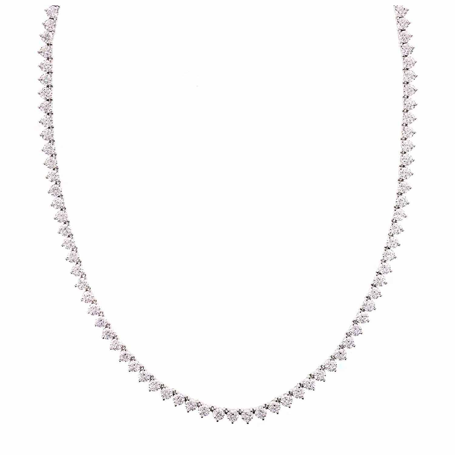 DiamonArt® Sterling Silver 17 3/8 CT. T.W. Cubic Zirconia Tennis Necklace