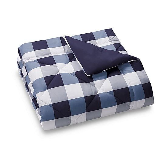 Truly Soft Everyday Buffalo Check Comforter Set Plaid Lightweight Reversible Comforter Set