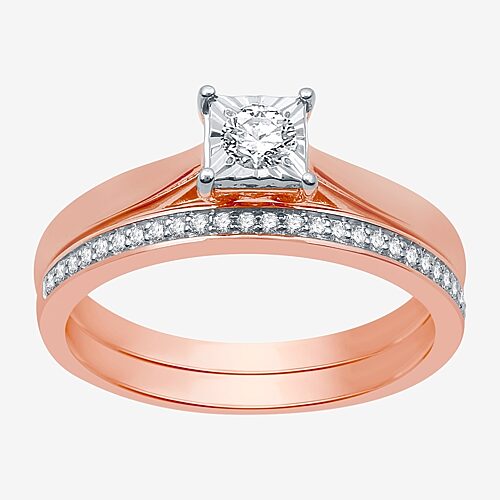 I Said Yes (h-i / I1) Womens 1/4 Ct. T.w. Lab Grown White Diamond Sterling Silver Solitaire Bridal Set