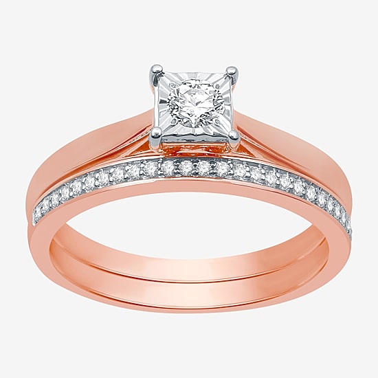 I Said Yes (H-I / I1) Womens 1/4 CT. T.W. Lab Grown White Diamond Sterling Silver Solitaire Bridal Set