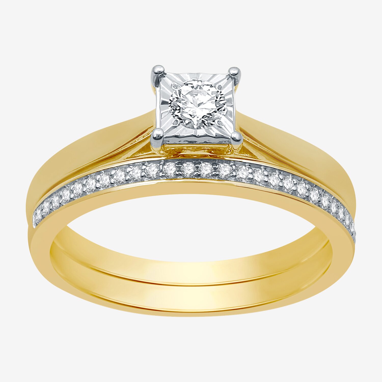 I Said Yes (H-I / I1) Womens 1/4 CT. T.W. Lab Grown White Diamond Sterling Silver Solitaire Bridal Set