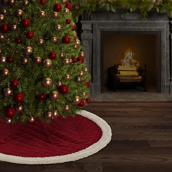 Queen Street Cozy Sherpa Quilted Indoor Tree Skirt