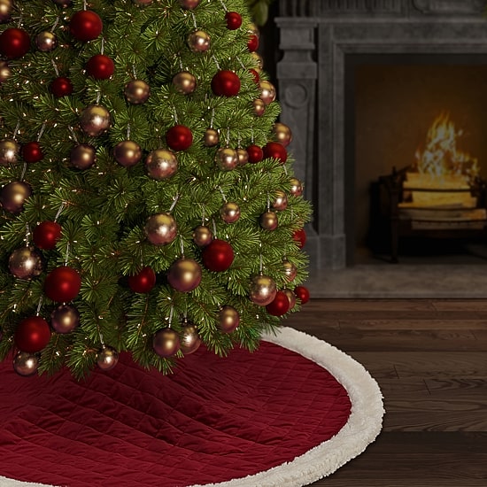 Queen Street Cozy Sherpa Quilted Indoor Tree Skirt