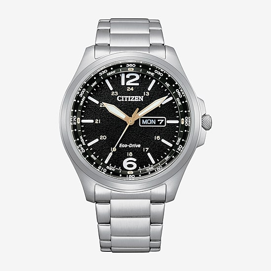 Citizen Mens Silver Tone Stainless Steel Bracelet Watch Aw0110-58e