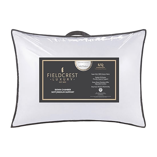 Fieldcrest Luxury Down Chamber Soft/Medium Support Pillow