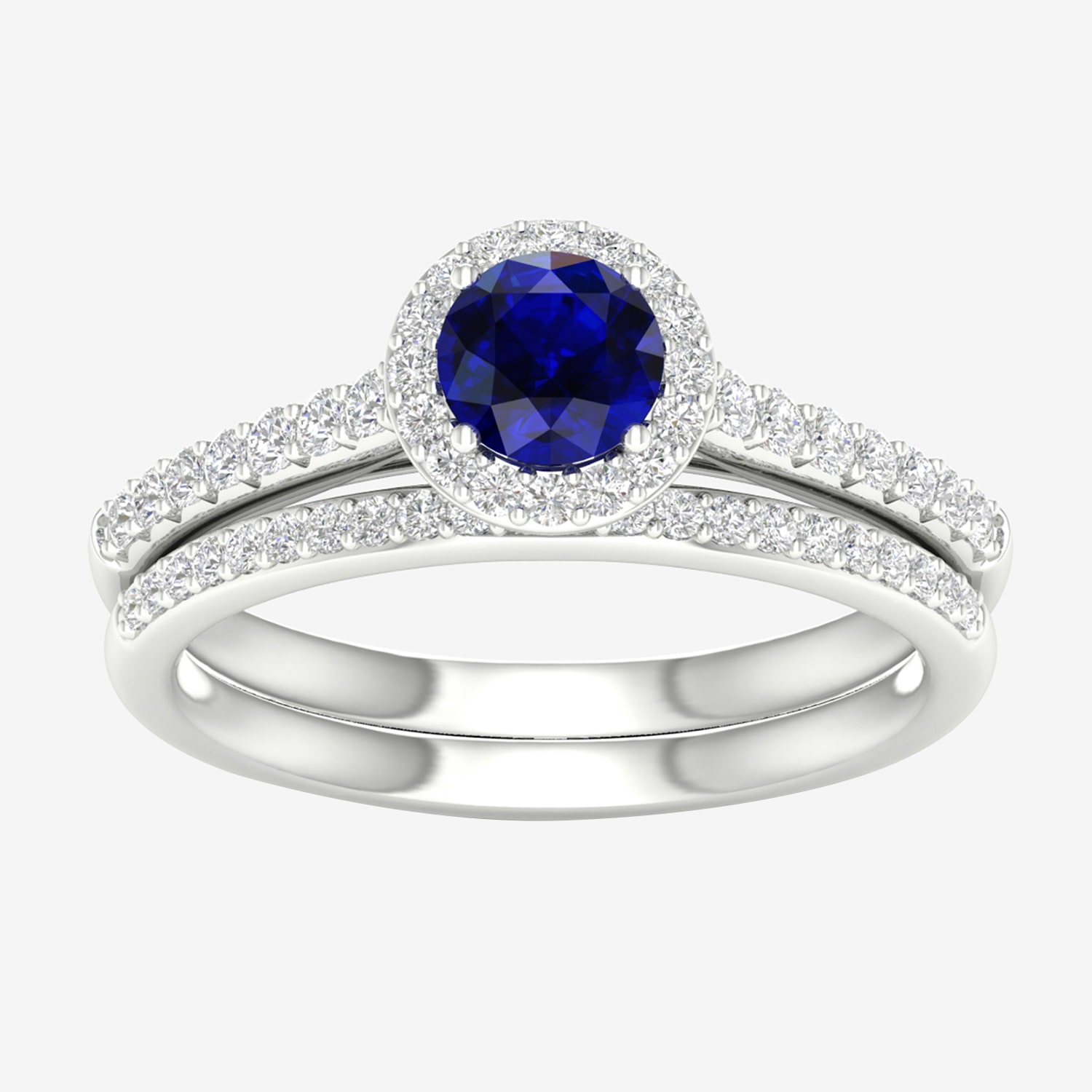 Modern Bride Gemstone Womens 1/3 CT. T.W. Lead Glass-Filled Red Ruby 10K Gold Halo Bridal Set