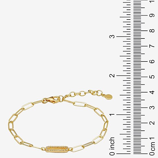 Paris 1901 By Charles Garnier Womens 18K Gold Over Silver Solid 6 3/4 Inch Link Bracelet