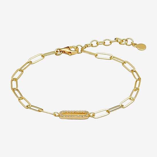 Paris 1901 By Charles Garnier Womens 18K Gold Over Silver Solid 6 3/4 Inch Link Bracelet