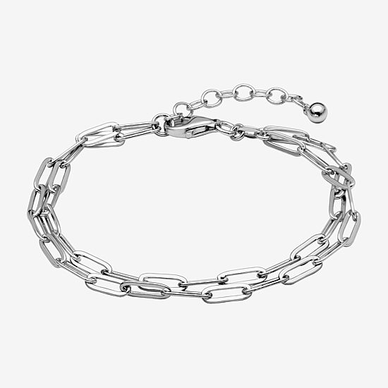 Womens Sterling Silver Solid 6 3/4 Inch Link Bracelet