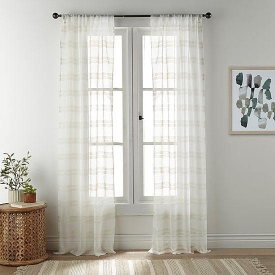 Stratford Park Alyona Rod Pocket Sheer Set of 2 Curtain Panel