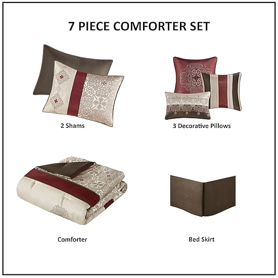Madison Park Blaine 7-pc. Jacquard Comforter Set