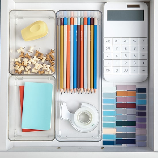 Martha Stewart 3 Pack Clear Bins With White MDF Lids
