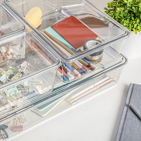 Martha Stewart 4 Pack Clear Storage Boxes And Lids