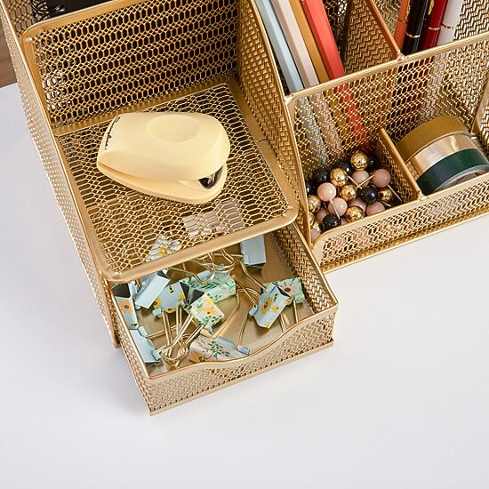Martha Stewart Gold Small Desktop Organizer