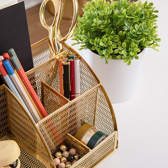 Martha Stewart Gold Small Desktop Organizer