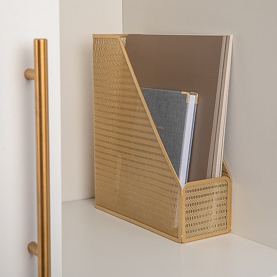 Martha Stewart Gold Mesh Single File Holder