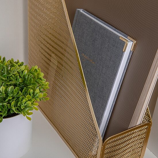 Martha Stewart Gold Mesh Single File Holder