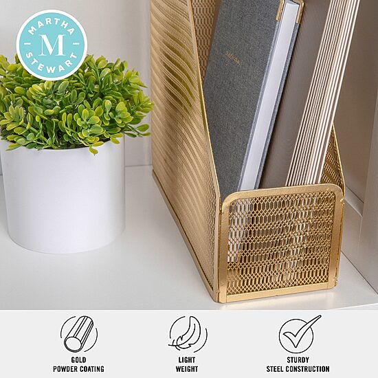 Martha Stewart Gold Mesh Single File Holder