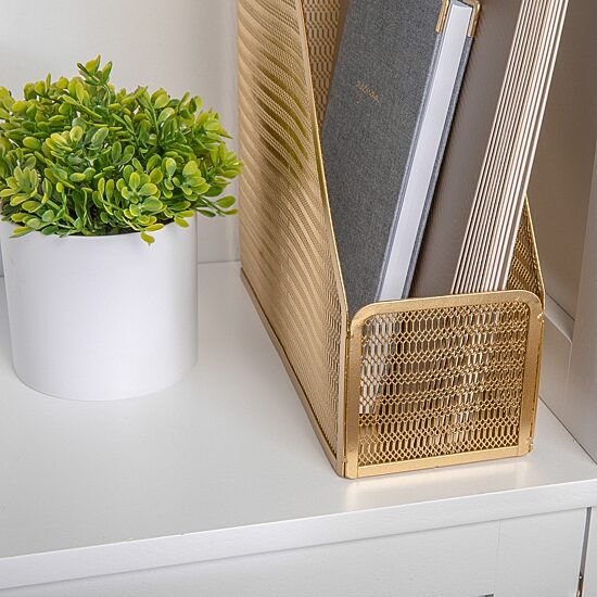 Martha Stewart Gold Mesh Single File Holder