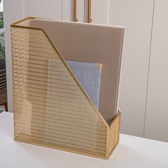Martha Stewart Gold Mesh Single File Holder