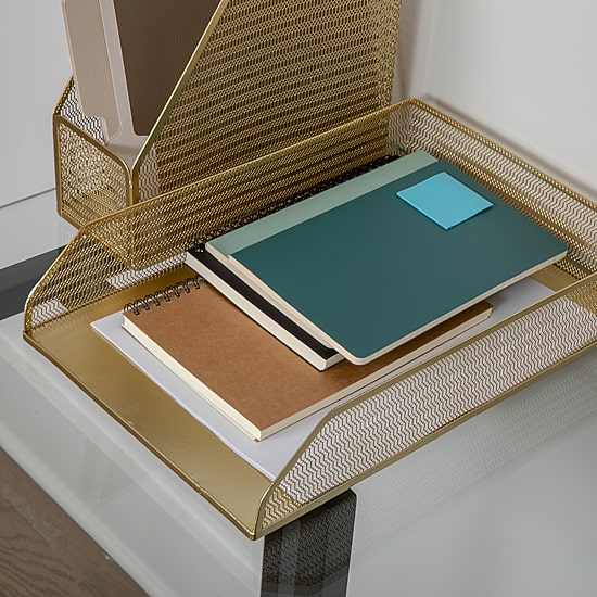 Martha Stewart 6 Piece Gold Desk Organizer Set