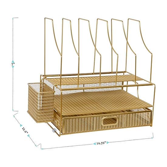 Martha Stewart Gold Desktop Organizer-Drawer
