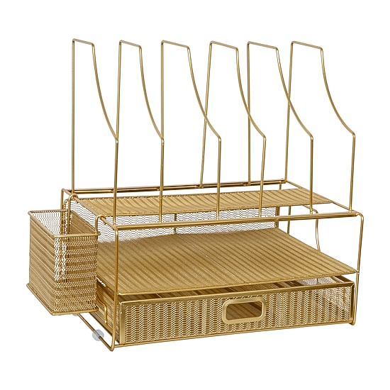 Martha Stewart Gold Desktop Organizer-Drawer