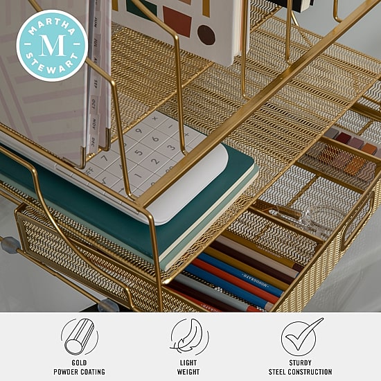 Martha Stewart Gold Desktop Organizer-Drawer