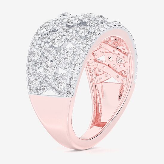 (G-H / Si1-Si2) Womens 1 CT. T.W. Lab Grown White Diamond 10K Gold Band