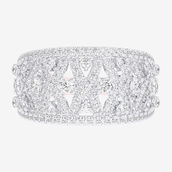 (G-H / Si1-Si2) Womens 1 CT. T.W. Lab Grown White Diamond 10K Gold Band