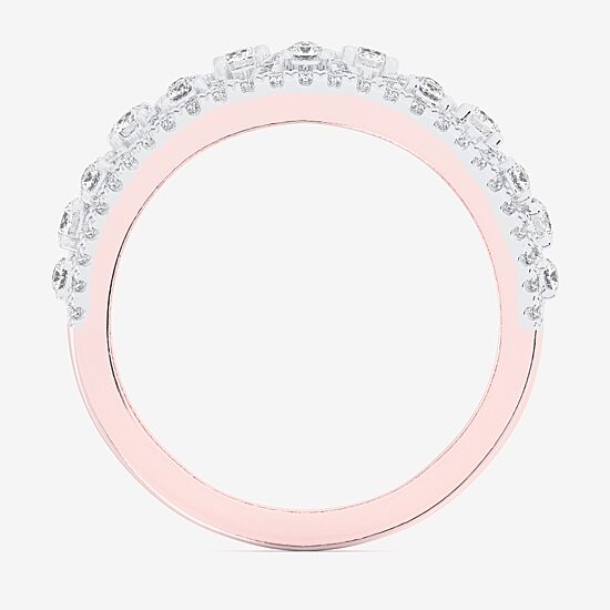 (G-H / Si1-Si2) Womens 1 CT. T.W. Lab Grown White Diamond 10K Gold Band
