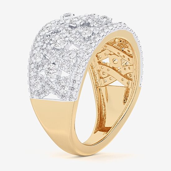(G-H / Si1-Si2) Womens 1 CT. T.W. Lab Grown White Diamond 10K Gold Band