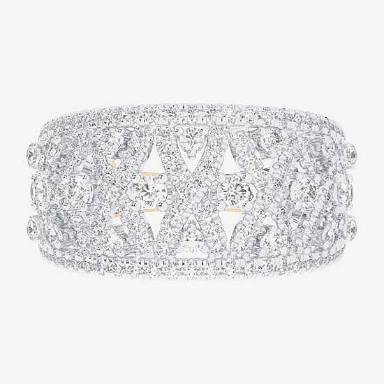 (G-H / Si1-Si2) Womens 1 CT. T.W. Lab Grown White Diamond 10K Gold Band