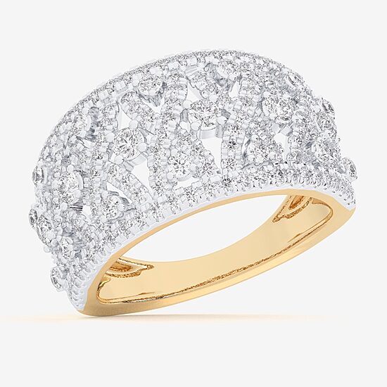 (G-H / Si1-Si2) Womens 1 CT. T.W. Lab Grown White Diamond 10K Gold Band