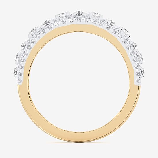 (G-H / Si1-Si2) Womens 1 CT. T.W. Lab Grown White Diamond 10K Gold Band