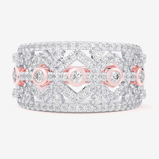 (G-H / Si1-Si2) Womens 1 CT. T.W. Lab Grown White Diamond 10K Gold Band