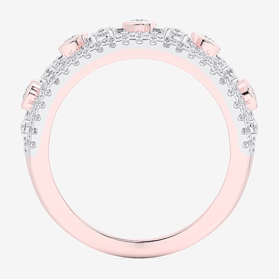 (G-H / Si1-Si2) Womens 1 CT. T.W. Lab Grown White Diamond 10K Gold Band