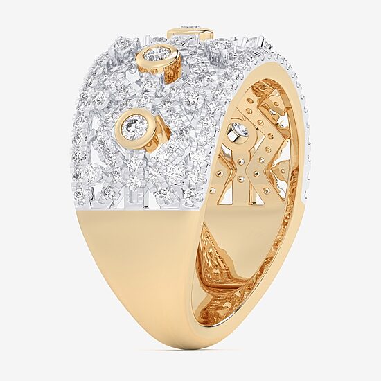 (G-H / Si1-Si2) Womens 1 CT. T.W. Lab Grown White Diamond 10K Gold Band