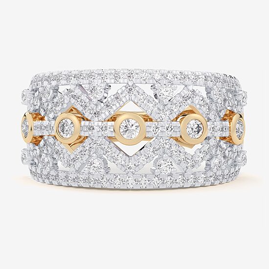 (G-H / Si1-Si2) Womens 1 CT. T.W. Lab Grown White Diamond 10K Gold Band