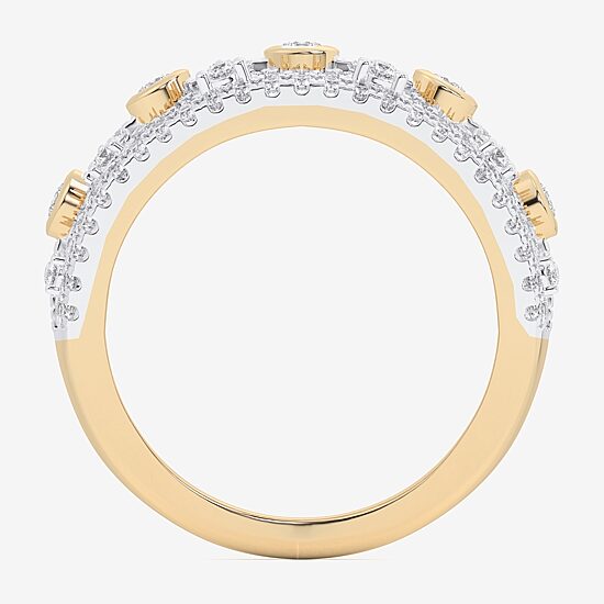 (G-H / Si1-Si2) Womens 1 CT. T.W. Lab Grown White Diamond 10K Gold Band