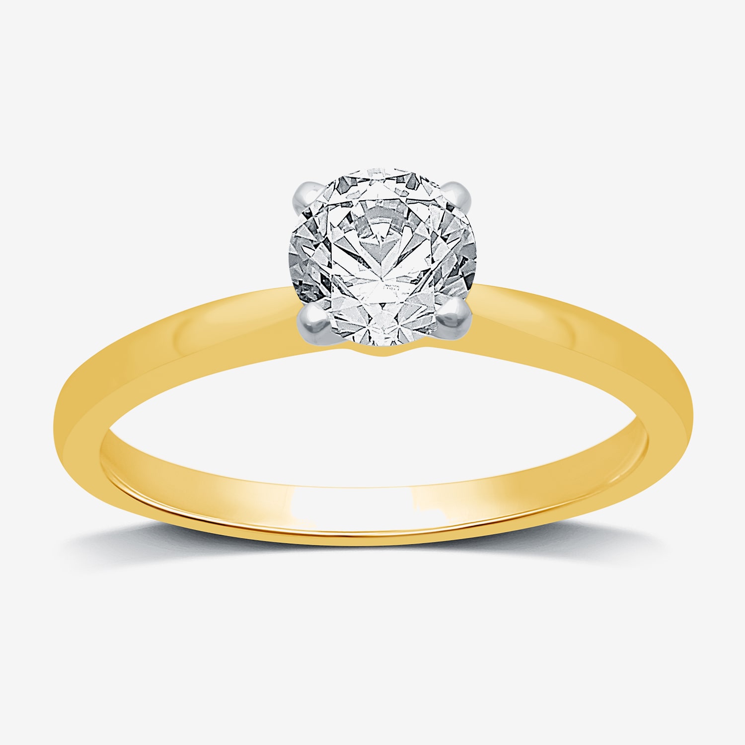 (G / SI2) Womens 3/4 CT. Lab-Grown White Diamond 10K Gold or 14K Round Solitaire Engagement Ring