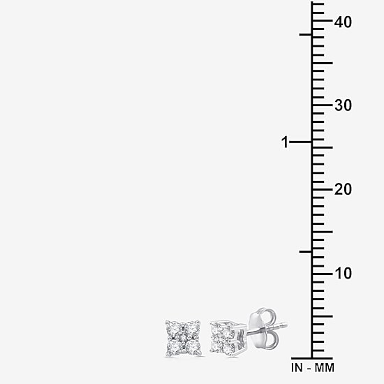 1/4 CT. T.W. Lab Grown White Diamond Sterling Silver 4.7mm Stud Earrings