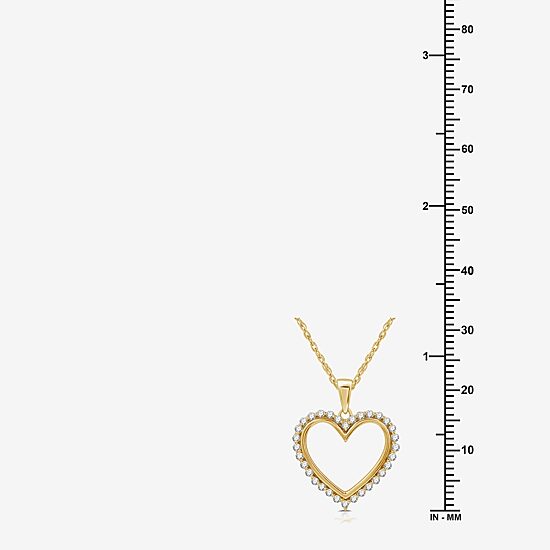 Womens 1/4 CT. T.W. Lab Grown White Diamond 14K Gold Over Silver Sterling Silver Heart 18 Inch Pendant Necklace