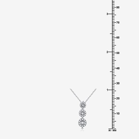 Womens 1/4 CT. T.W. Lab Grown White Diamond Sterling Silver Round 18 Inch Pendant Necklace