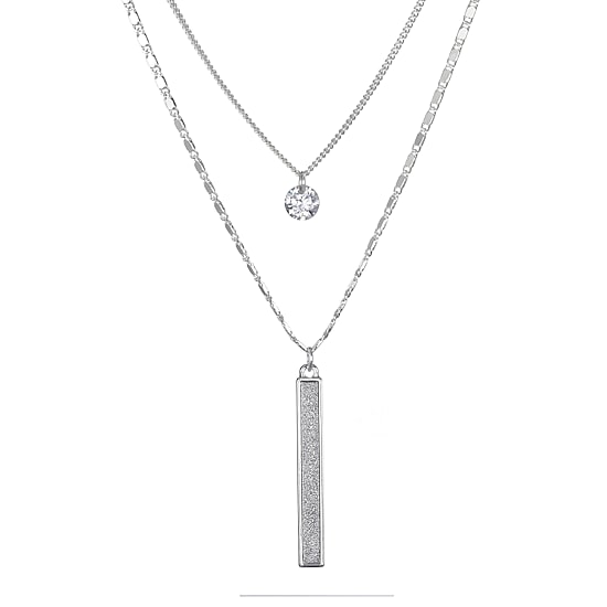 Bijoux Bar Delicates Womens 19 Inch Strand Necklace, Color: Clear