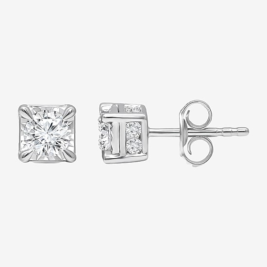 Tru Miracle 1 CT. T.W. Lab Grown White Diamond 14K Gold 5.6mm Stud Earrings