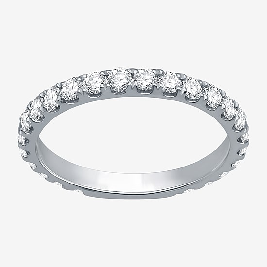 (H-I / I1) Womens 1 CT. T.W. Lab Grown White Diamond 10K Gold Eternity Wedding Band