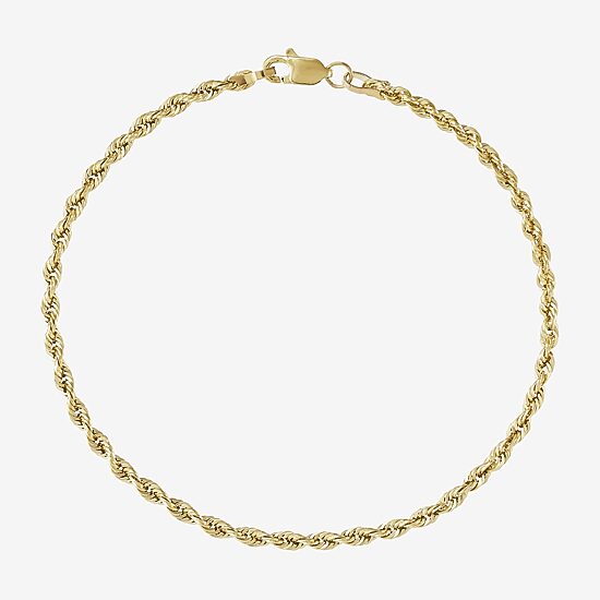 14K Yellow Gold 2.5mm Rope Chain Bracelet