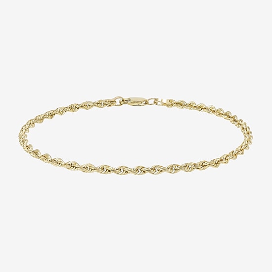 14K Yellow Gold 2.5mm Rope Chain Bracelet